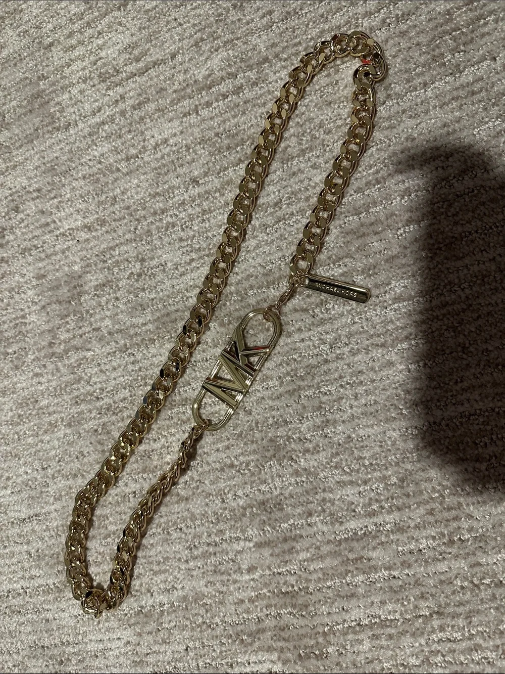 Michael Kors Gold MK Logo Chain belt or bag chain With Bar Tag